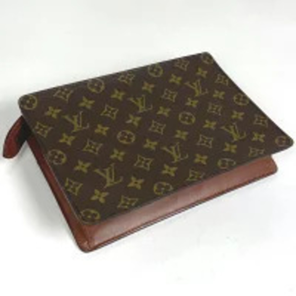 Louis Vuitton Handheld Clutch Monogram Brown Shoulder Pochette Homme Bag Brown